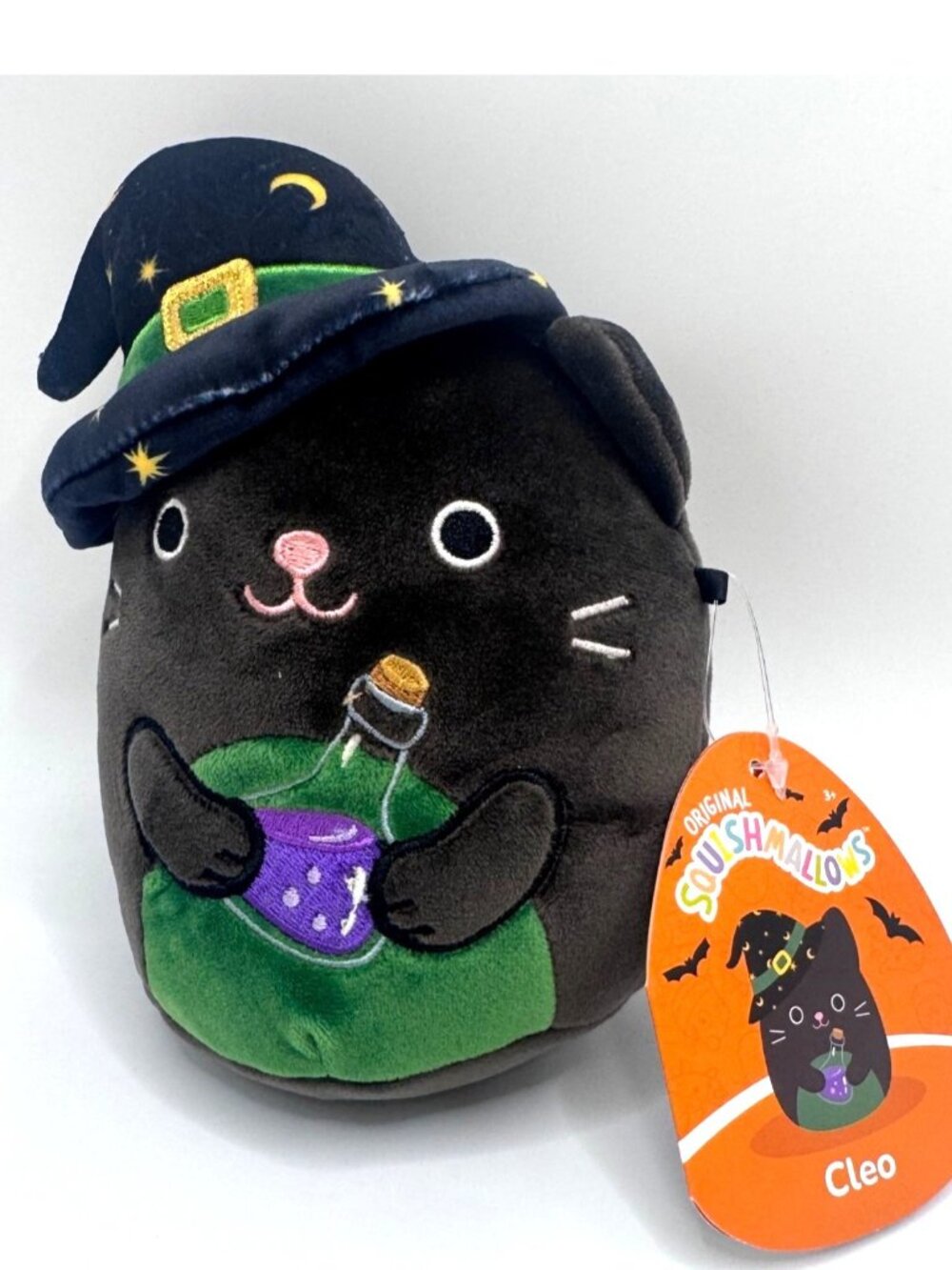 Squishmallows Cleo Witch Cat Plush 7" Halloween 2023 Edition Plush Stuffed Anima